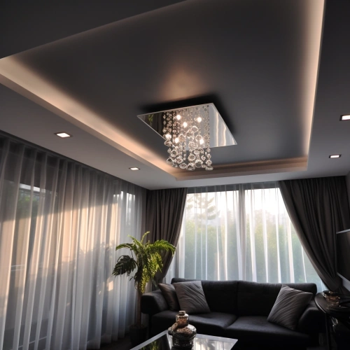 Серый матовый потолок